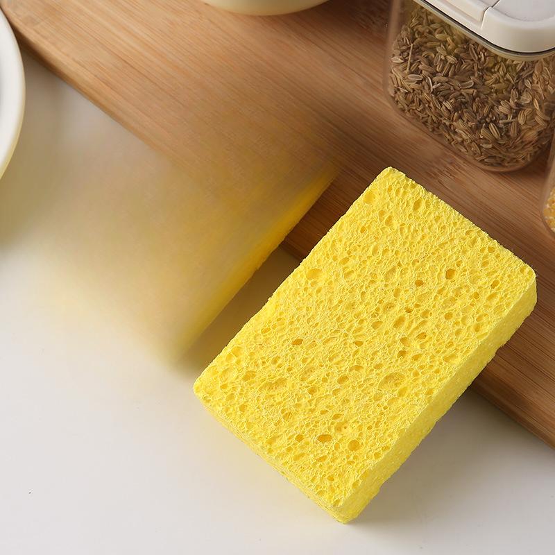 Natürlicher Holzzellstoff Baumwolle Spülschwamm, Verdickter Küchenreinigung Spülschwamm, Saugfähiger Holzzellstoffschwamm, Scheuerschwamm
