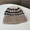 Dongdaemun Retro Literary and Artistic Jacquard Warm Wool Hat Color Matching Knitted Hat Male and Female Students Cold Hat