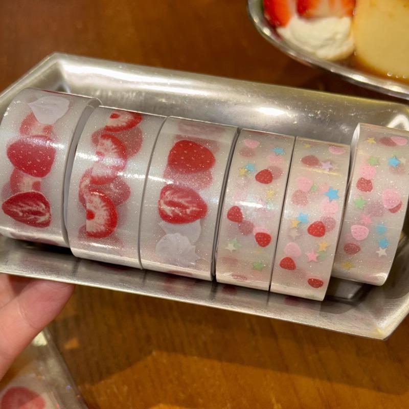 Cai Cai Xuan Xuan Strawberry Cream Star Frosted Silver Matte Washi Journal Tape