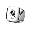 Vnox 18mm Signet Ring For Men Women, The Zodiac 12 Horoscope Constellation Sign Finger Band, Stainless Steel Aries Punk Ring