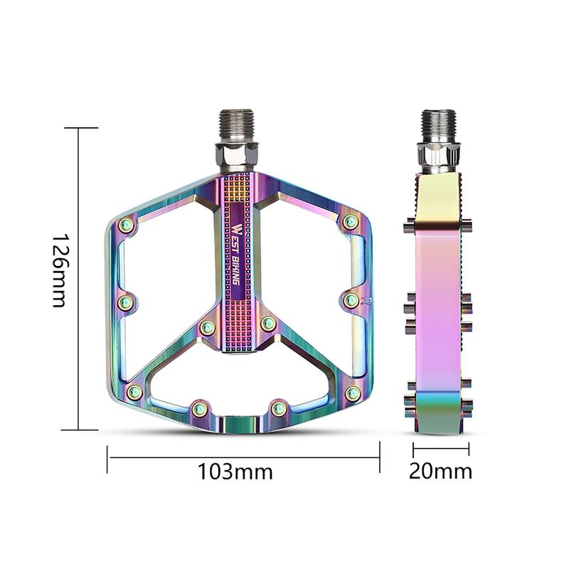 WEST BIKING Aluminum Alloy Footboard Hollow Anti-skid Bearing Mountain Bike MTB Foot Pedals Smooth Bearing Bike Part Accessories