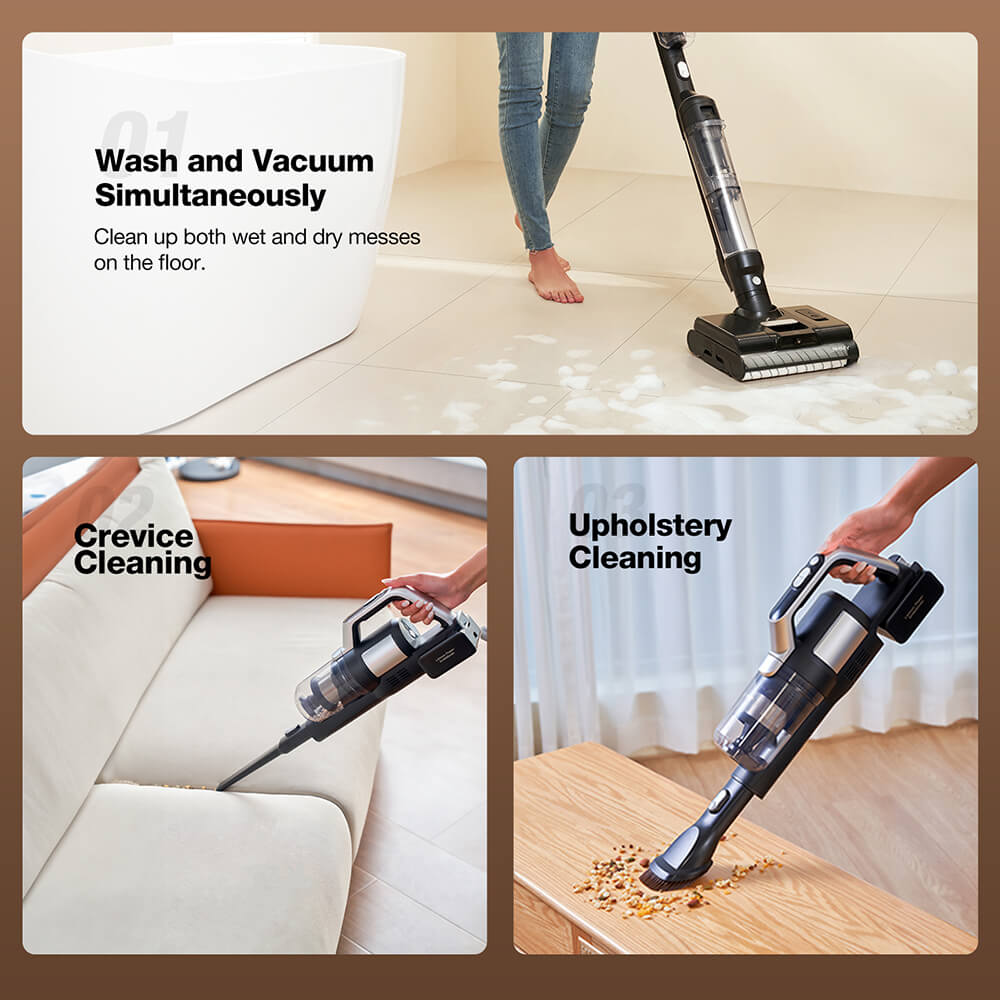 JIMMY PW11 All-In-One Cordless Vacuum & Washer, 400W Strong Power, Single Brush Roll, Hot Air Fast Drying, LED Screen