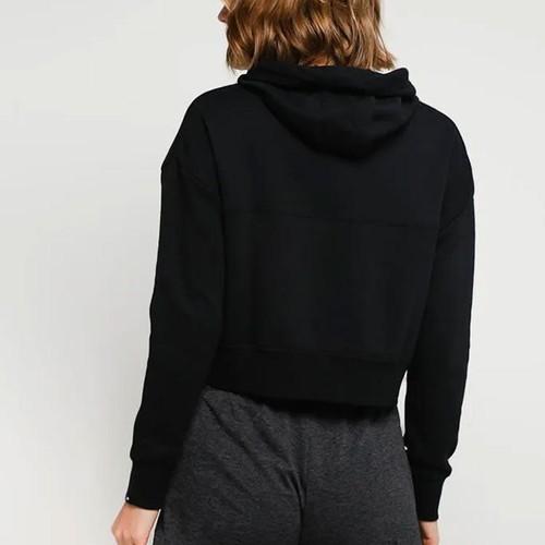 Nike Pullover mit Kapuze, gefüttert mit Fleece, Retro-Sport-Sweatshirt für Damen in Schwarz