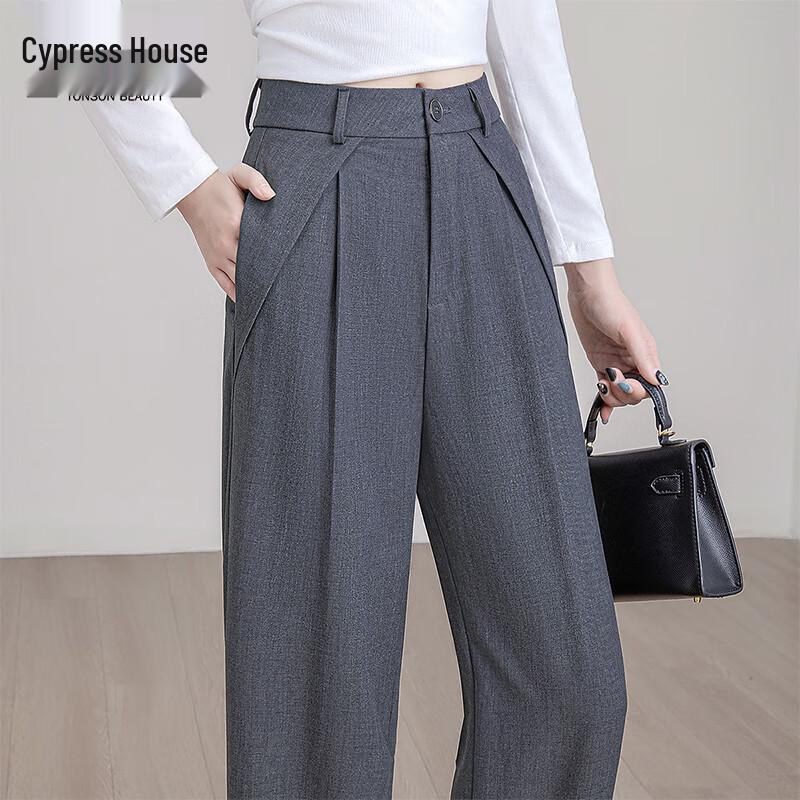 

Sisibei Women s High-Waist Wide-Leg Casual Trousers S