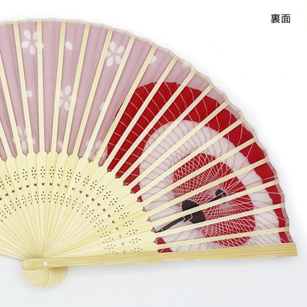 Kyosuke Silk Openwork with Maiko Fan, Pattern, Pouch, Design, Pink, K-123