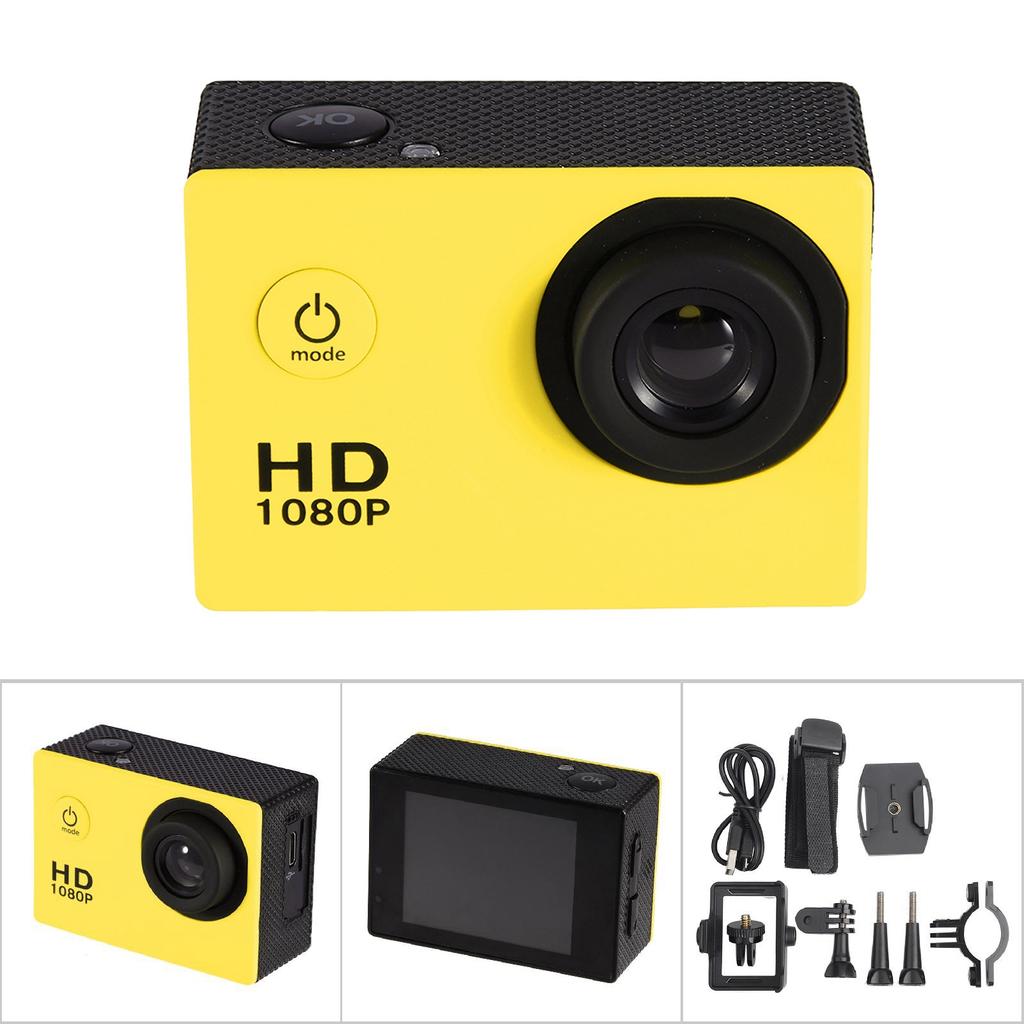 Waterproof Outdoor Cycling Sports Mini DV Action Camera Camcorder (Yellow)