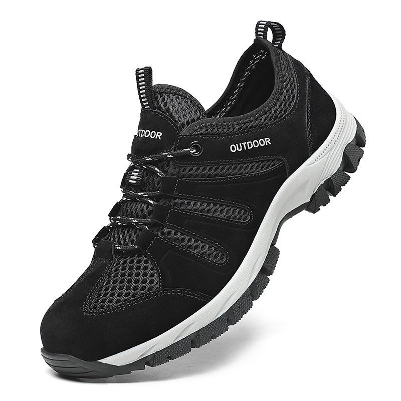 Men's Shoes Mesh Outdoor Mountain Climbing Sports Leisure Spring and Autumn Middle-aged Dad Travel Breathable Single Shoes Sports Shoes
