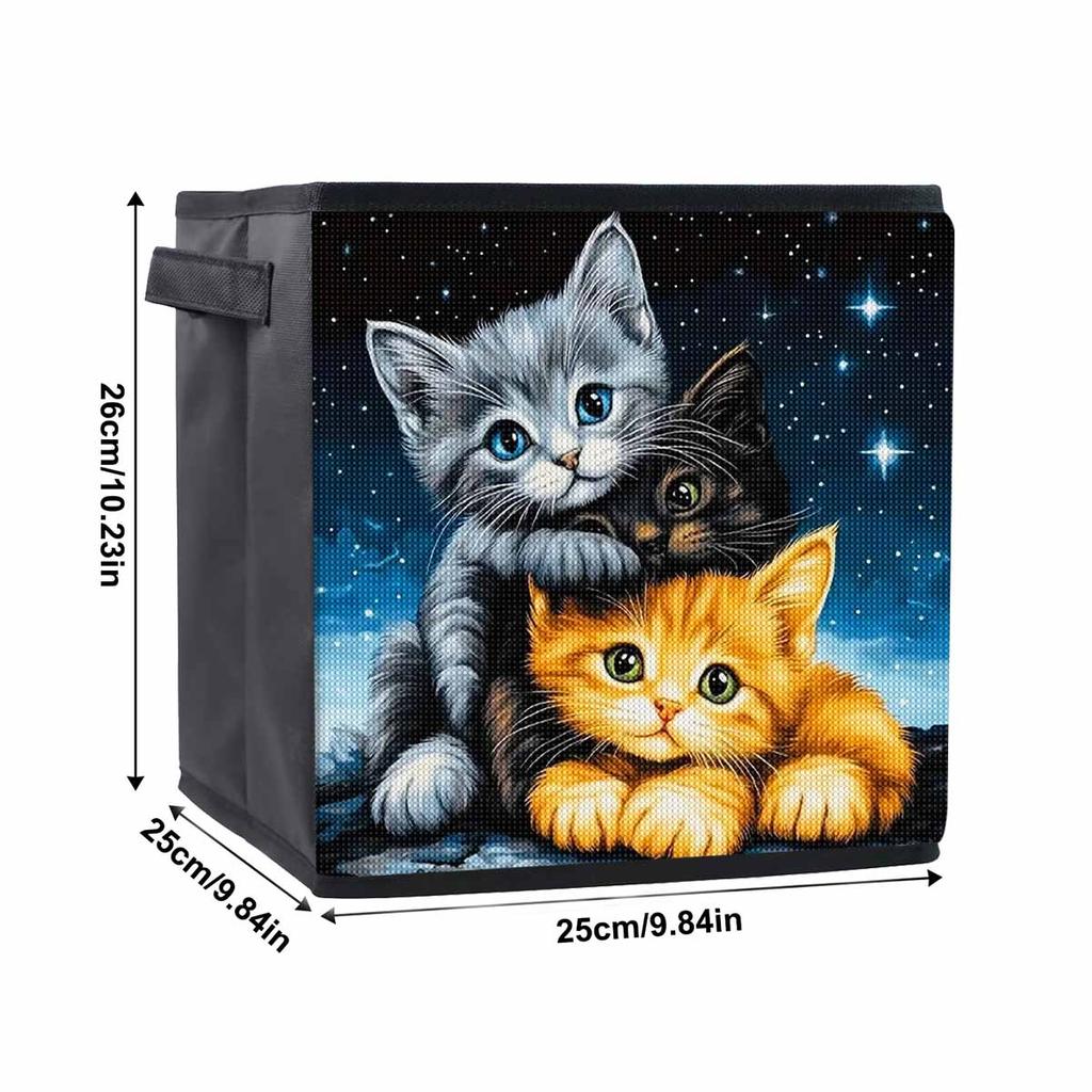 Three Kittens 5D Diamond Painting Storage Basket Full Round Drill Mosaic Diamond Embroidery Cross Stitch Kits Home Decor Home Decor