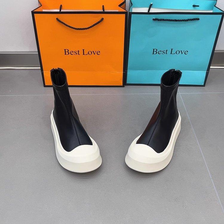 2025 New Platform Women Ankle Boots High Quality Soft Leather Autumn Winter Ladies Thick Sole Casual Shoes Female Botas De Mujer