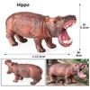 Oenux Modello Animale Selvatico di Simulazione Rinoceronte Rinoceronte Ippopotamo Ippopotamo PVC Ornamento per la Casa Animale Giocattolo Educativo per Bambini Regalo
