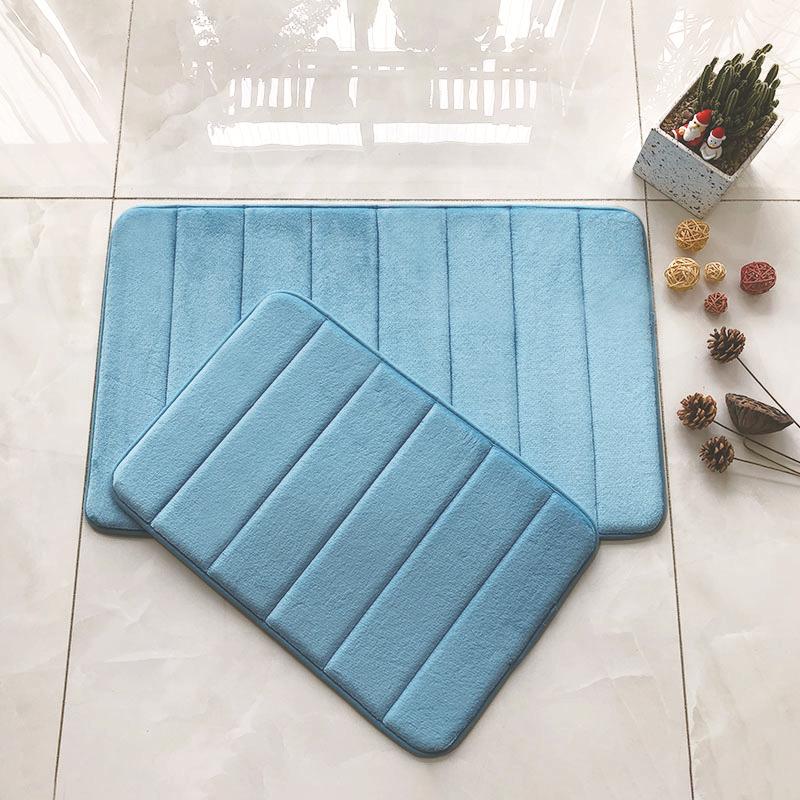 2026 1pc Thickened Floor Mat, Bathroom Absorbent Foot Mat, Household Anti Slip Mat, Quilted Memory Foam Door Mat, Coral Velvet Door Mat