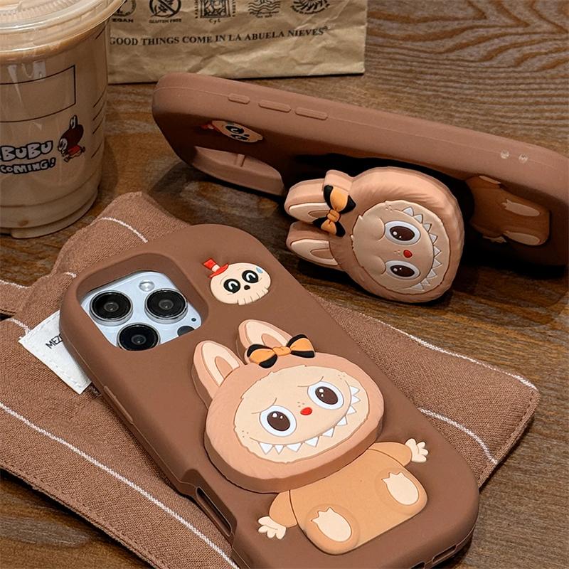 Kawaii 3D Monster Hülle für iPhone 16 15 14 13 12 11 Pro Max 16 15 14 Plus Mit Ständerhalter Weiche Silikonhülle