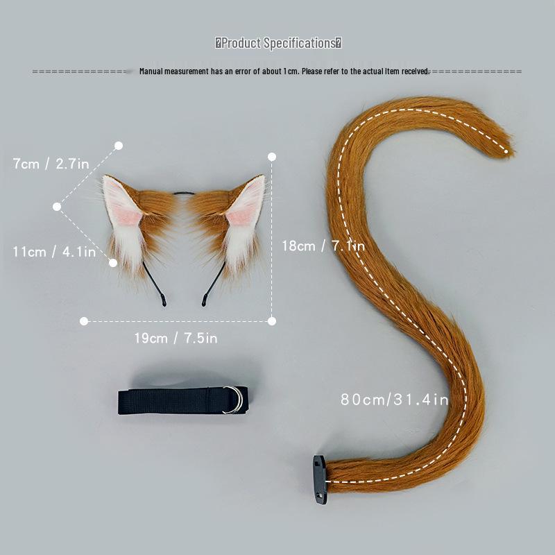 Pluszowy Zestaw Cosplayowy z Uszami i Ogonem Kota na Halloween