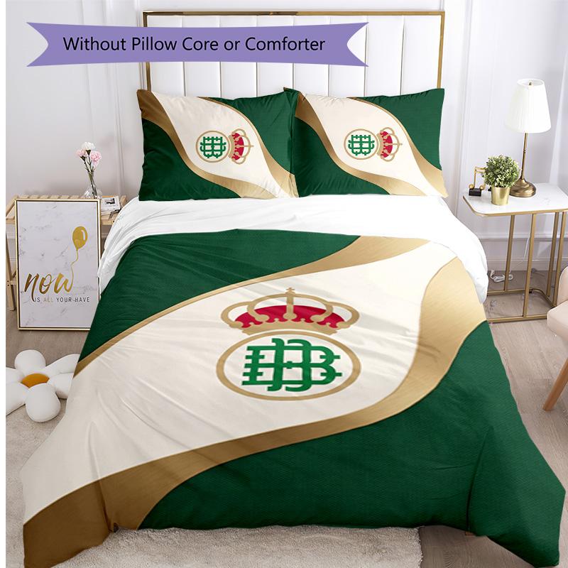 Set Lenzuola Stampato Calcio Real Betis 3 Pezzi, Comodo Set Copripiumino per Camera da Letto Amico della Pelle