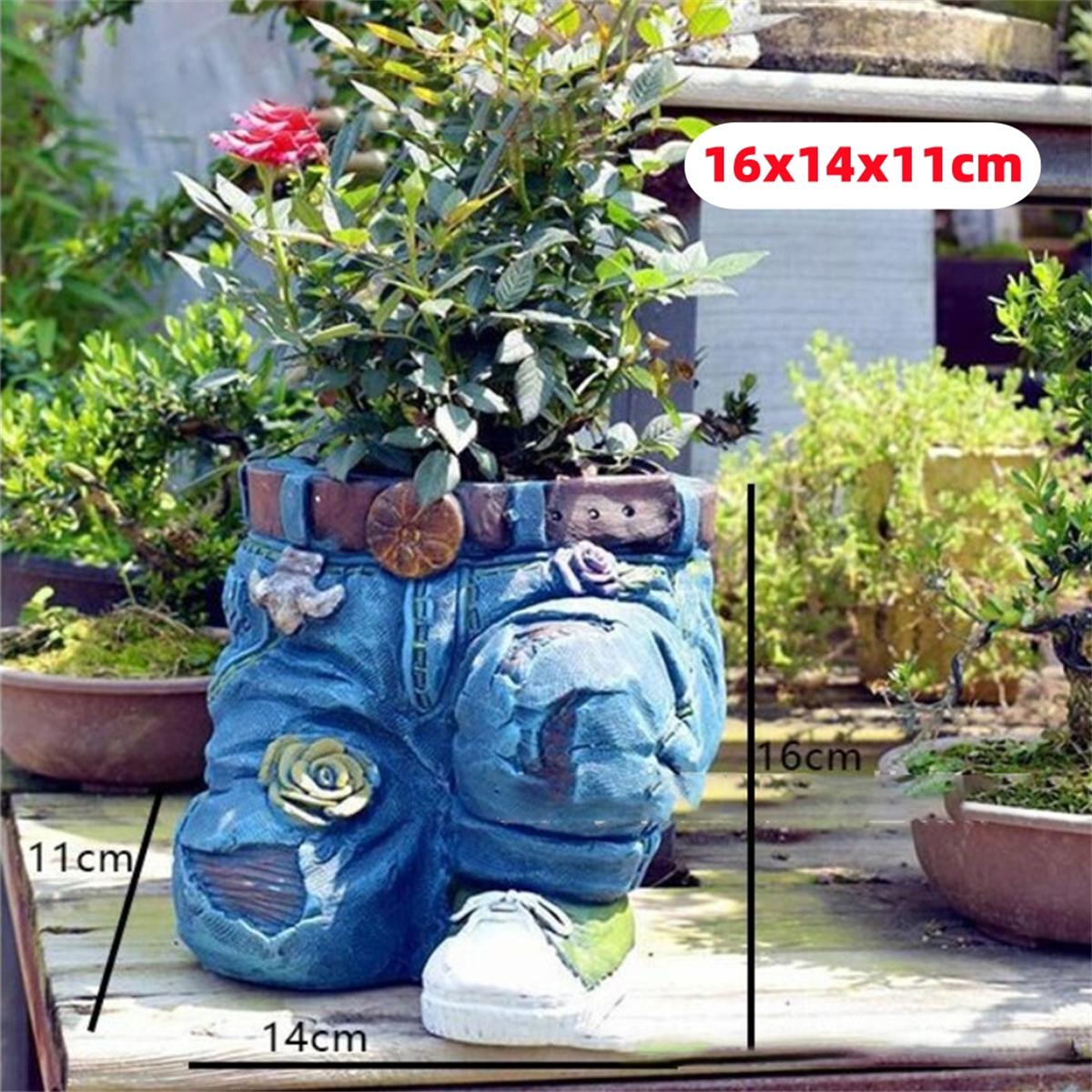 

1Pc Jeans Pants Shaped Flowerpot Resin Statue Succulent Pot Plant Flower Planter for Indoor Garden Yard Lawn Porch Patio Outdoor