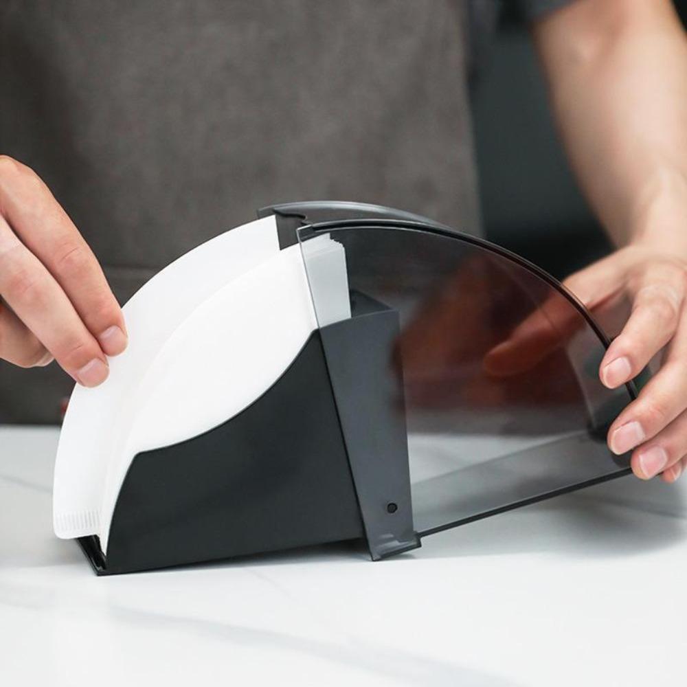 Hand brew Coffee Filter Paper Storage Box Filter Paper Storage Rack with Dust Cover Coffee Filter Paper Tool Can Hold 200 Sheets