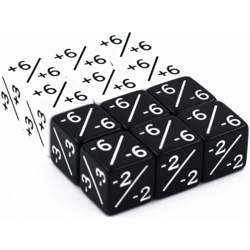 HDdais Dice Counter, D6 Dice, White +1/+1 and Black -1/-1, for Magic: The Gathering and Other Games, CCG MTG, CA501