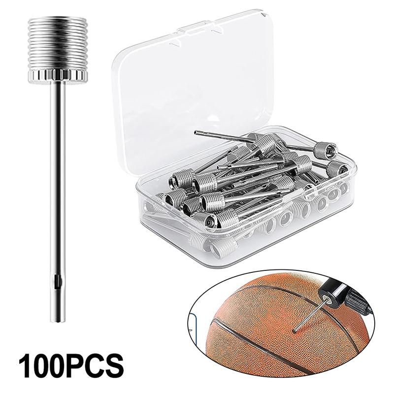 100 PCS Sport Ball Inflating Pump Needle Pump Adapter Basketball Valve Pump Stainless Steel Pump Pin Bicycle Spare Parts