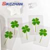 5/3/10Pcs Lucky Clover Postcard Green Grass Transparent Wishing Cards Perfect for Bookmarks Decorations Reading Helper Bookmarks