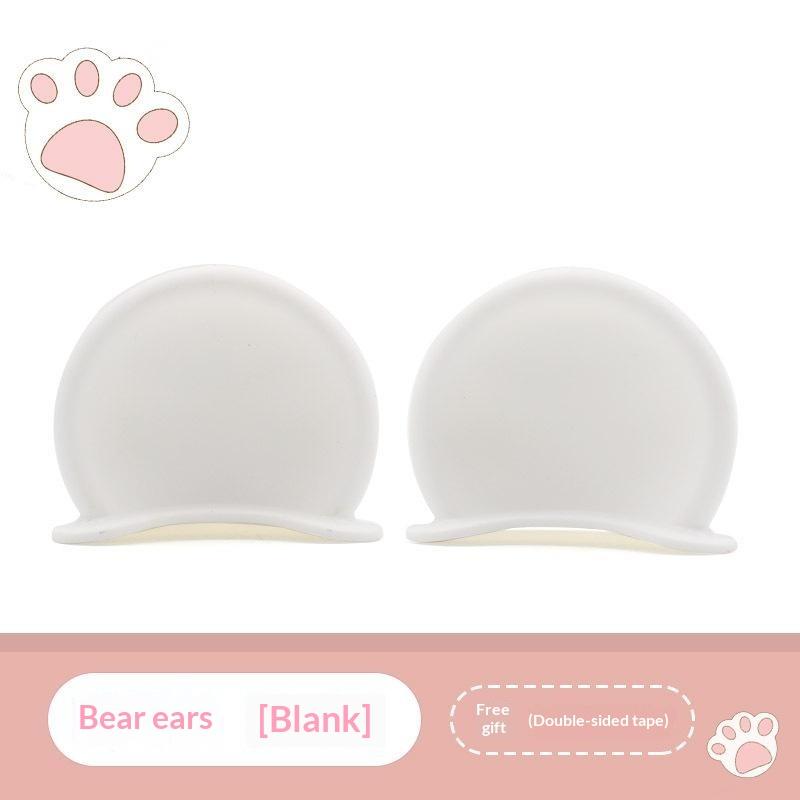 1 Pair Cute Soft Abs Bear Ear Decorations Lovely Kawaii Appearance Fit For Scooters Motorcycles Helmets
