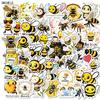 1050 100PCS Cartoon Little Bee Stickers Aesthetic Kawaii Insect DIY Decoration Toy Travel Luggage Decal Graffiti Sticker Pack