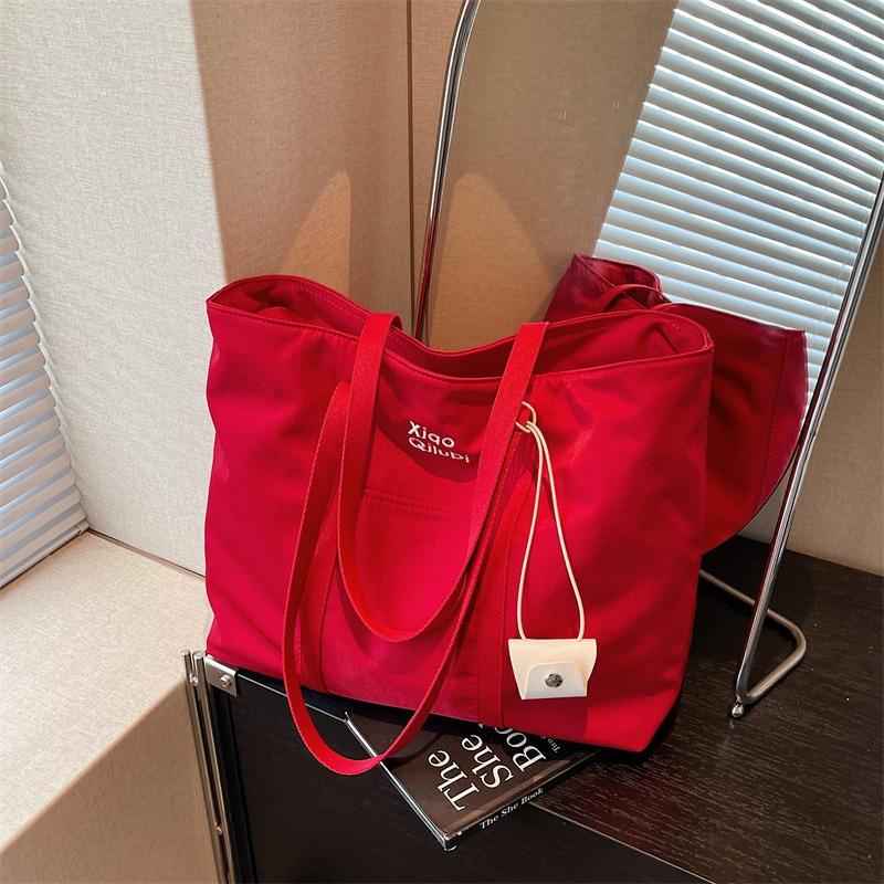 Casual Simple Large-capacity Canvas Bag Women's New Fashionable Versatile Shoulder Tote Bag Class Bag