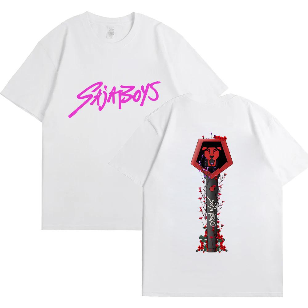 KPop Dämonenjäger Film Saja Boys T-Shirts Männer Frauen Hochwertiges Baumwoll-T-Shirt Mode Hip Hop Harajuku Kurzarm-T-Shirts