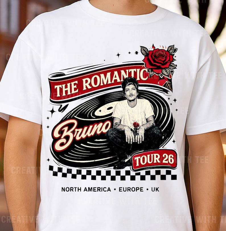 Bruno Mars Live in Concert RoUnisextic Tour 2026 TShirt Music Fan Merch S