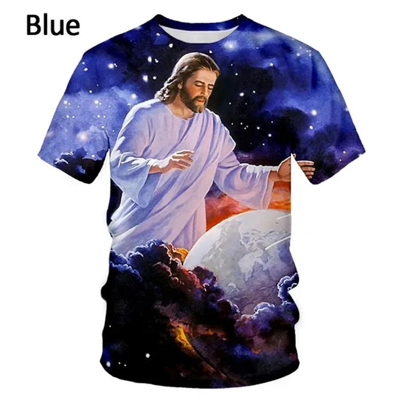 Ježíš Miluje Každého Křesťana 3D Tisk Tričko Letní Móda Vzor Ježíše Pánské Dámské Krátký Rukáv Ležérní Tričko Ropa Hombre