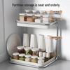 Cream Style Double-Layer Kitchen Spice Rack