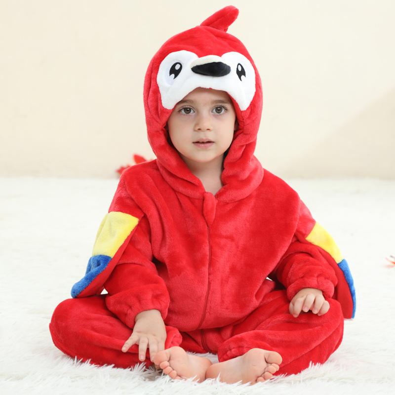 Children's Animal Onesie Pajamas Flannel Sleepwear Winter Warm Homewear Jumpsuit One-Piece Hooded Fleece Rompers Long Sleeve Outfits for Girls Boys