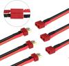 3-Pack 14AWG Deans Style T-Plug Battery Connector Cables | Male & Female Set | RC Battery Connection Wires | Red