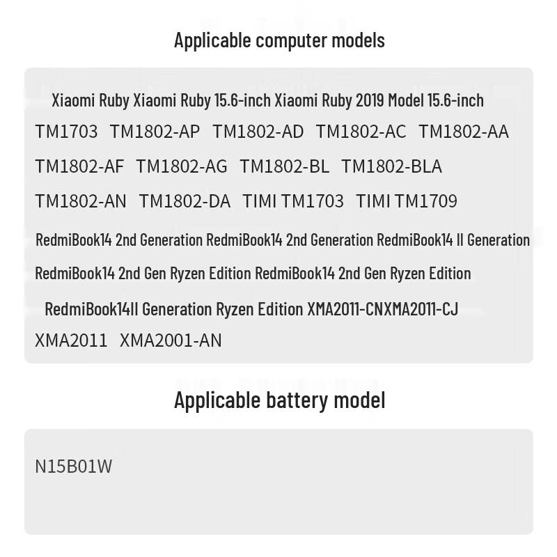 Green Giant Power Laptop Battery for Xiaomi Ruby 15.6-inch