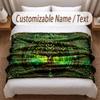 Tree of Life Theme Soft Blanket Personalized Custom Name Text Print Warm Blanket Home Sofa Bedroom Decor