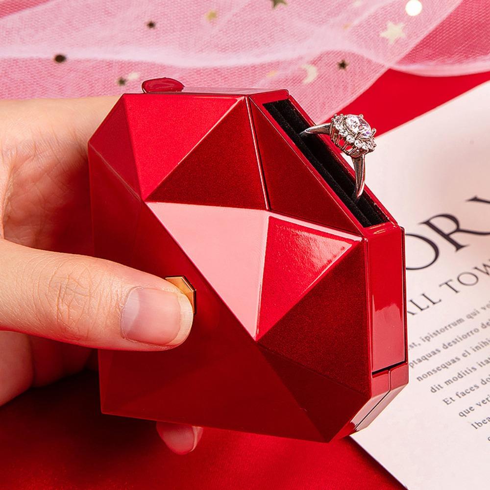 Waterproof Proposal Ring Box Elegant Auto Pop Up Jewelry Box Heart  Ring Box  Wedding