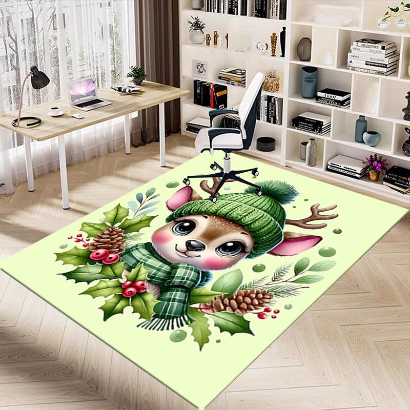 1PC Deer, Winter Extra Large Non Slip Floor carpet, Office, family, Studio   Large Area Rug Indoor Rugs, Bold Statement Piece