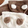 Kids Clothes Cute Bear Baby Romper Autumn Winter Plus Velvet Hooded Crawl Suit Soft Warm Tops Trousers Toddler Clothing Set