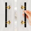 Modern Black Gold Cabinet Handles - Solid Drawer Knobs For Kitchen Furniture With Zinc Alloy Material
