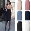Elegantní Kancelářská Dámská Tužková Sukně s Vysokým Pasem Korejská Móda Slim Fit Obepínající Boky Midi Sukně Dámské Jednobarevné Všestranné Sukně