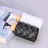 Rhombus Glass Soap, Shampoo & Lotion Dispenser Bottle - Press-Type Refillable