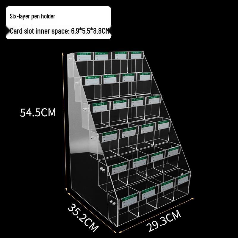 Acrylic Price Tag Display & Pen Holder Stand for Stationery Stores