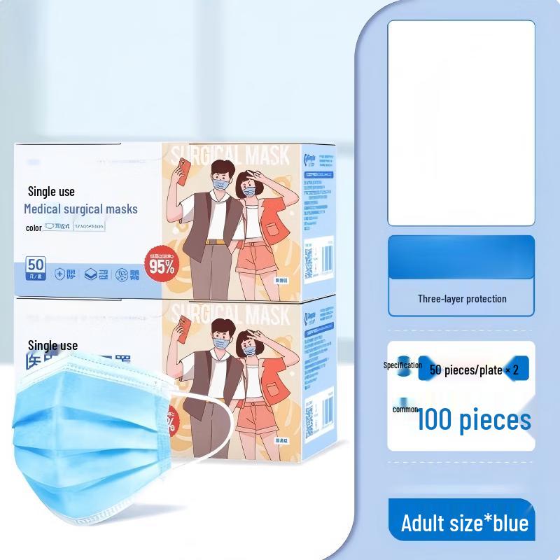 Xingdu Disposable Adult Face Masks (100 Count)