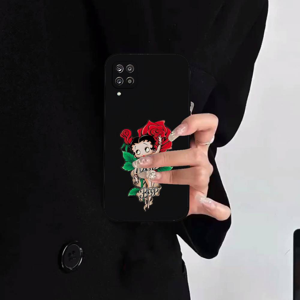A-betty Boop-S Phone Case For Samsung S24/S25/S22 S30/A51 52/Lite/Ultra/5G/Plus/FE - Slim Shockproof Black Protection
