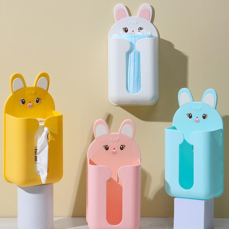 Wall-Mounted Cartoon Tissue Dispenser: No-Punch Tissue Box & Storage for Facial Towels, Bathroom & Kitchen Hanging Solution