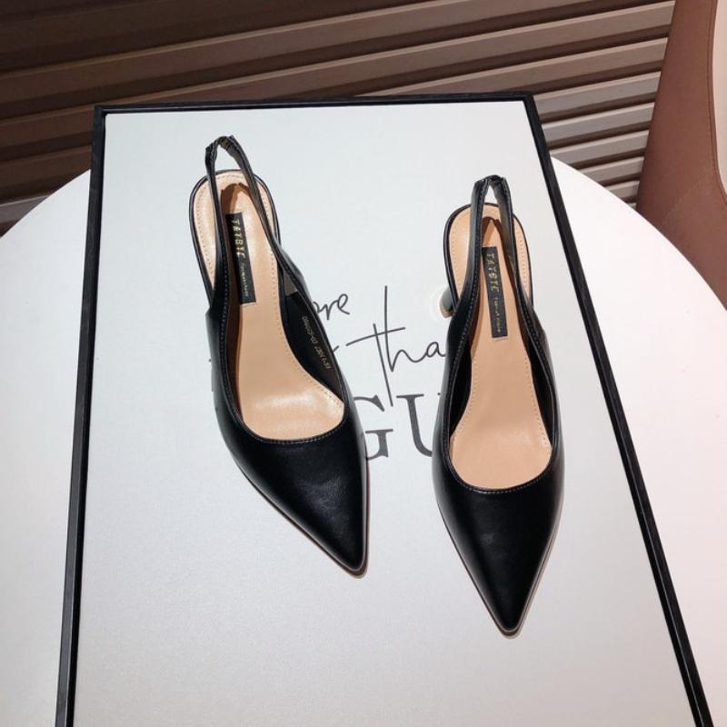 Spring Summer Cover Toe High Heel Women Sandals Concise Slip On Singbacks Pumps Female Elegant Party Dress Sandalias