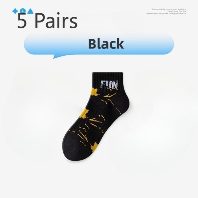 5 Paar Herren Sommer Dünn Atmungsaktiv Deodorierend Schweißabsorbierend Studenten Sportsocken