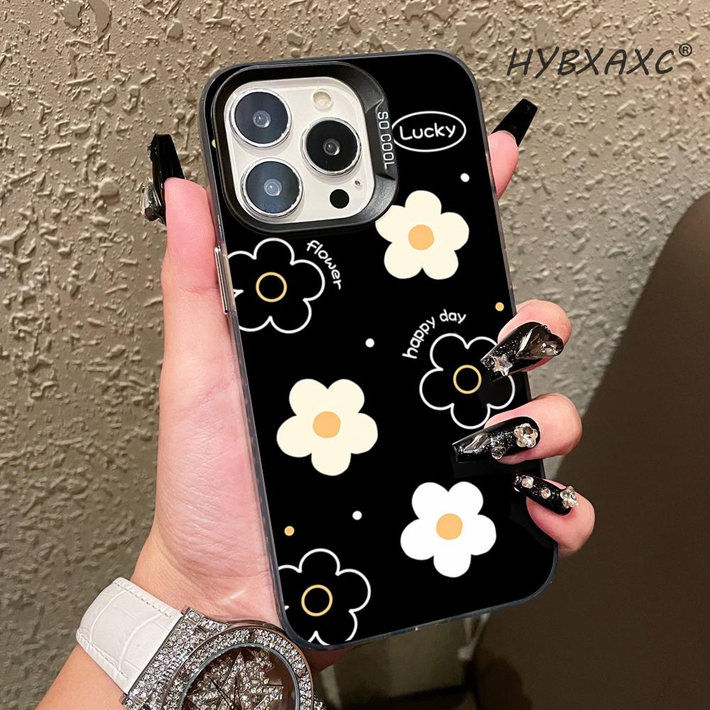 Cute and beautiful Phone Case Colored Silvery Metal IMD FOR IPhone 15 14 11 12 Pro 13 16 Pro MAX XR XS Matte Transparent Cover