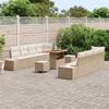 Garden Sofa Set with Cushions 11 pcs Beige Poly Rattan