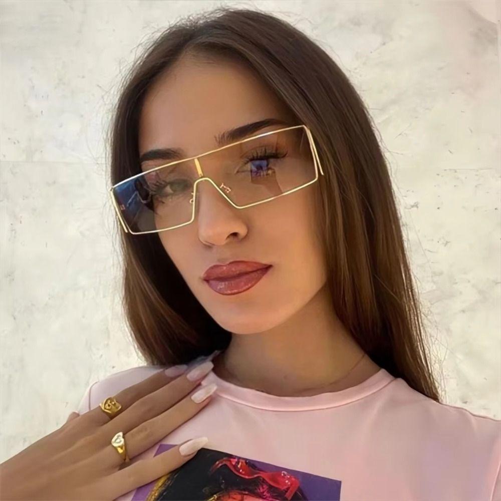 New  Fashion Punk Rectangle Women Sunglasses Retro Luxury Metal Golden Frame Sun Glasses Shades Uv400 Eyeglasses