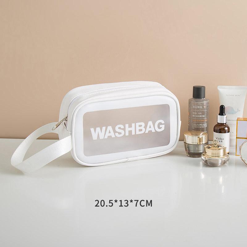 Clear Frosting Fashionable Large Capacity Makeup Pouch Portable Storage Travel